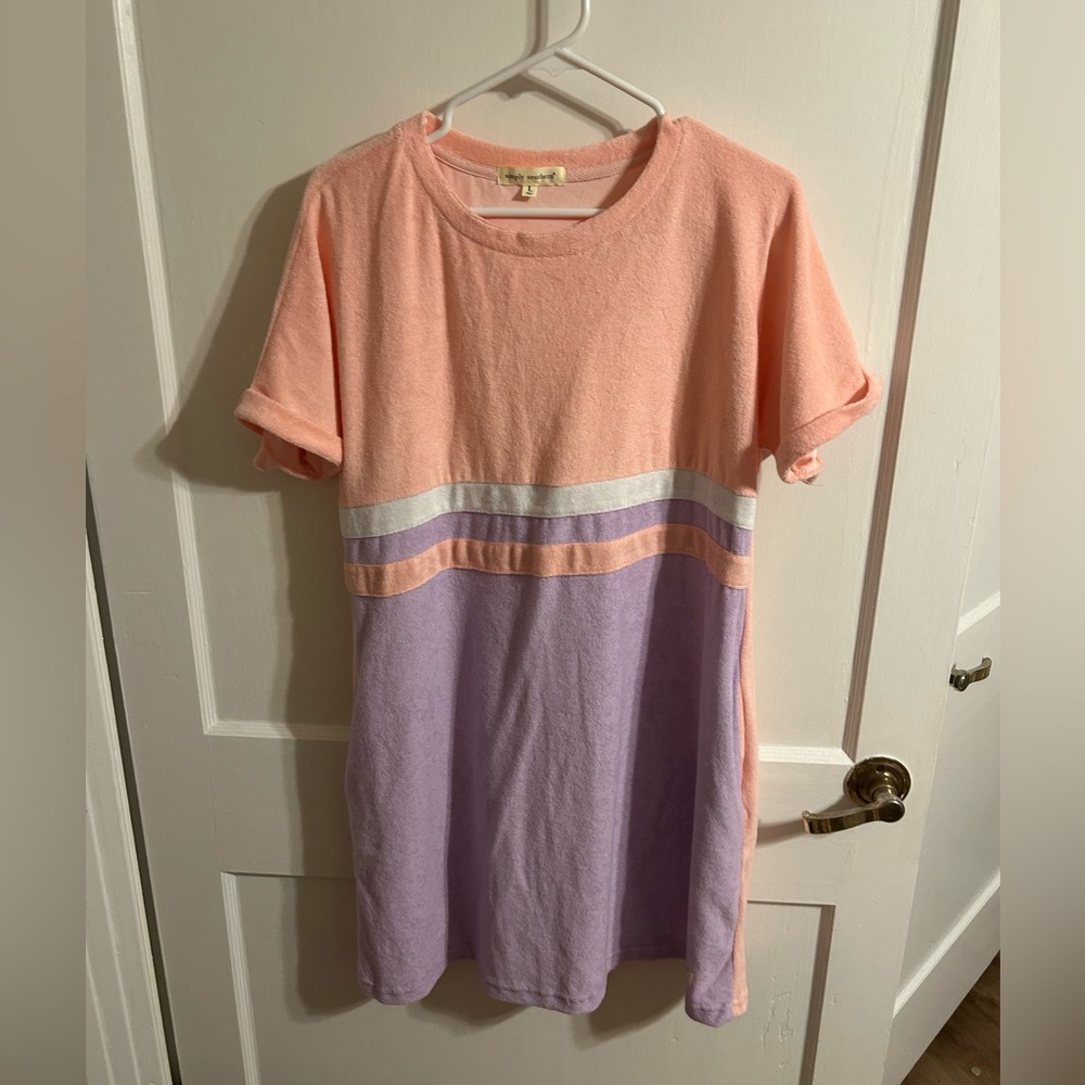 Simply Southern terry cloth short sleeve size L dress. NWOT